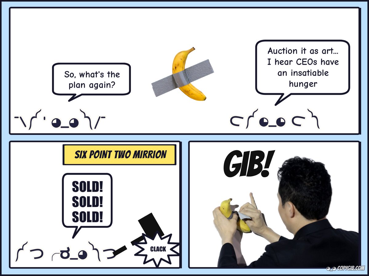 gib_plz's tweet photo. gm. go forth and gib the world more memes and comics

- go to https://t.co/4QhUm6eJoP
- create a meme/comic featuring gib
- post to X and tag @gib_plz
- join the gibcord 
- best memes win gib

༼ つ ◕_◕ ༽つ 🍌
https://t.co/E8b6dlr7FU https://t.co/jcP6FkhnFt