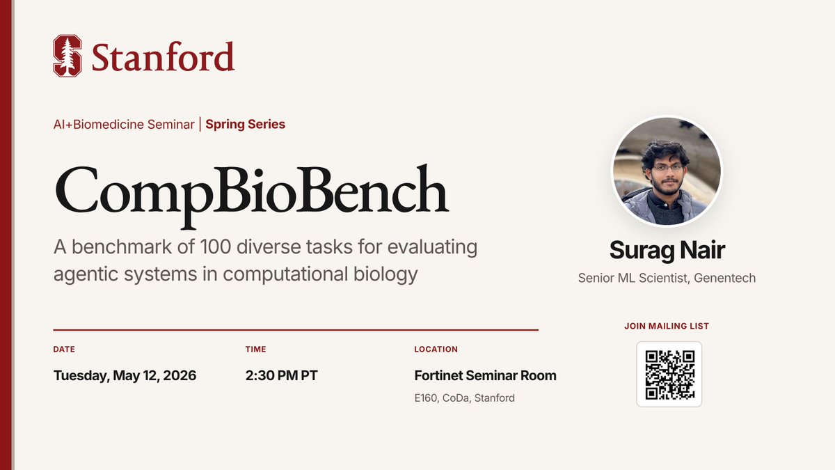 Stanford AI+Biomedicine Seminar tweet media
