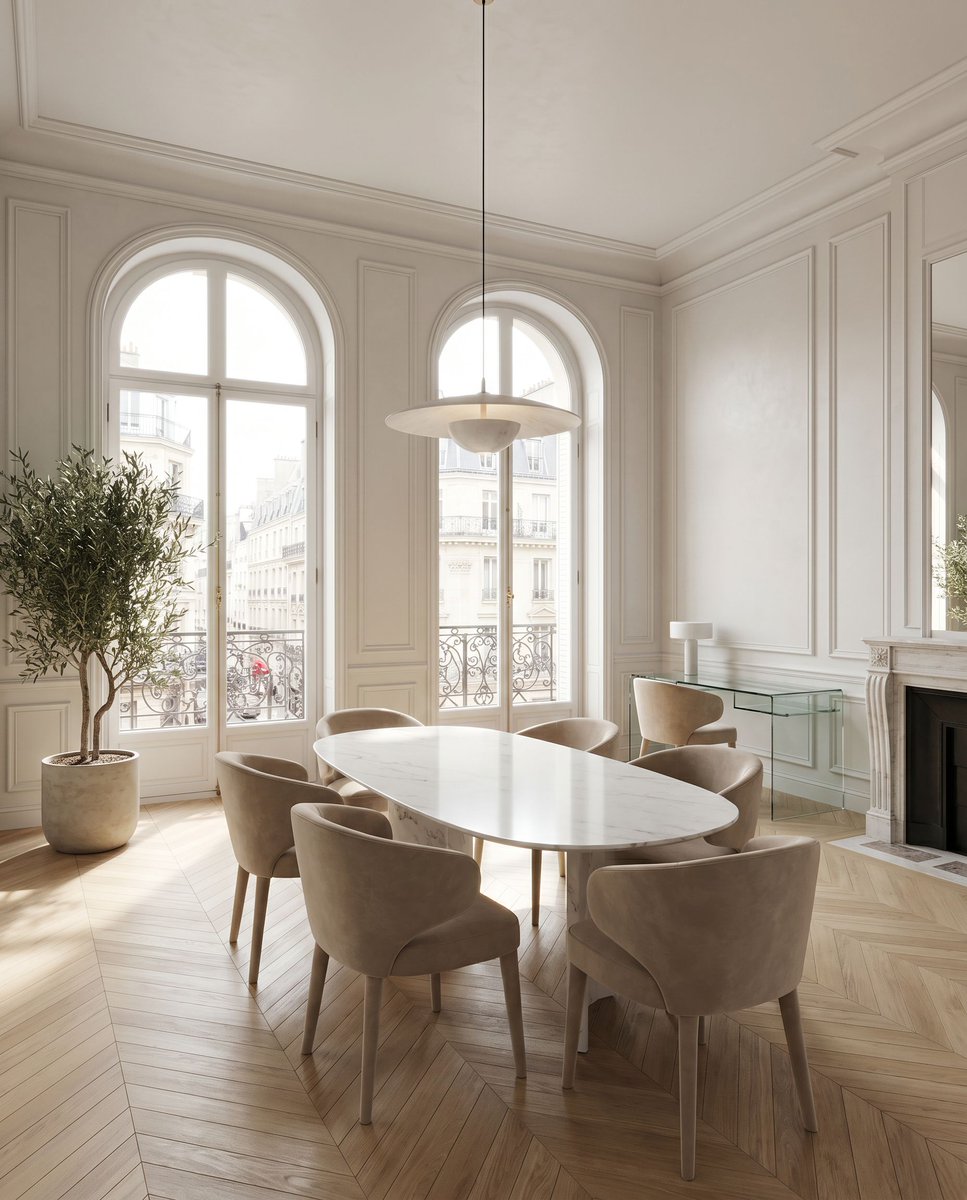 renderaiapp's tweet photo. Dropped a floor plan. Got a presentation-ready dining room rendering.

Arched windows, marble table, olive tree in the corner. The best interiors don't announce themselves — they make you feel something first.

Design by Menna M.
Created with https://t.co/wwA1CGiyjf https://t.co/Z1A8keOA13