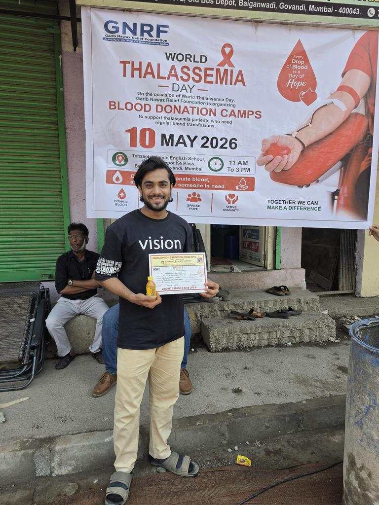 GovandiM's tweet photo. Proud to see members of Govandi Yuva Manch &amp; Madad Foundation India donate blood on #WorldThalassemiaDay ❤️🩸

Every drop counts. Every donor saves lives.
📍10/05/2026

#BloodDonation #DonateBloodSaveLife #Govandiyuvamanch #madadfoundationindia #Mumbai https://t.co/EgTMQztSfL