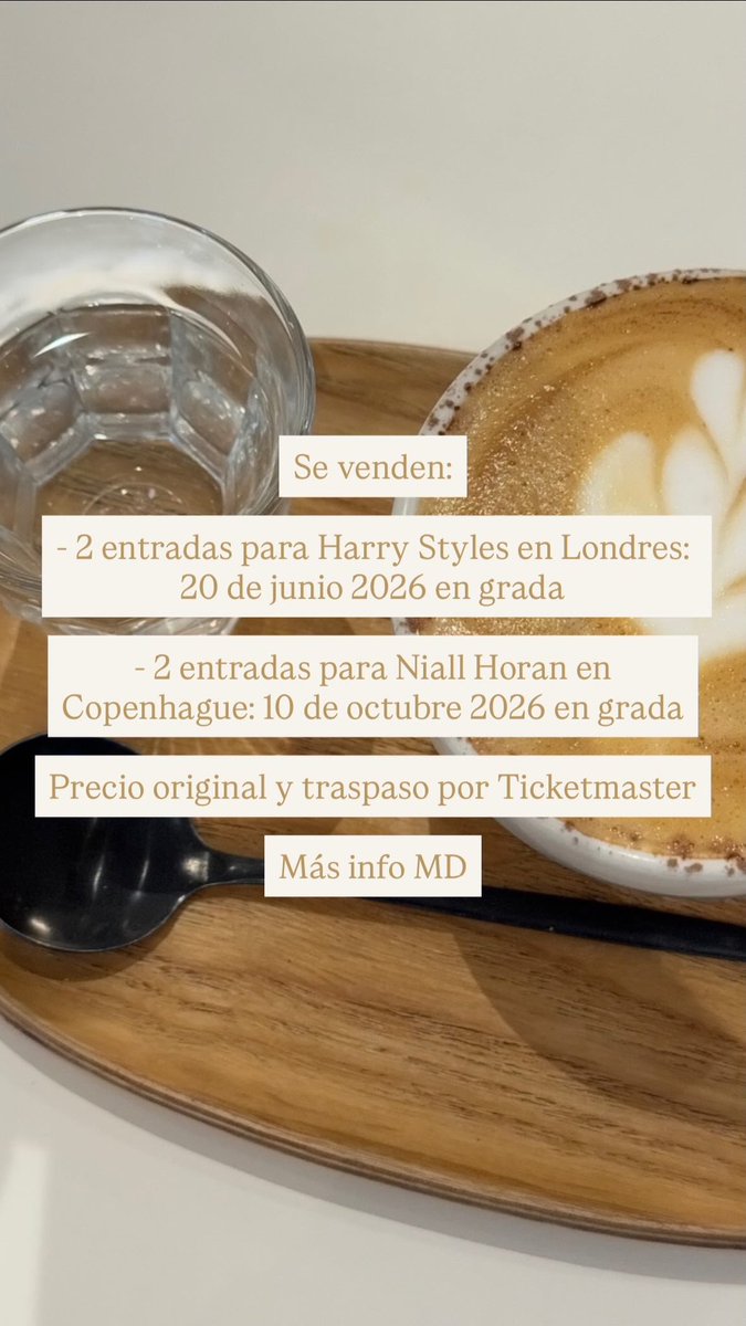 CristiSugus's tweet photo. ¡Hola! Estoy vendiendo entradas para Harry Styles y Niall Horan (Londres y Copenhague, respectivamente). Precio original (incluso un poco más barato, lo hablamos) y traspaso por Ticketmaster.

Agradezco difusión🫰🏼✨ https://t.co/p50GUr343z