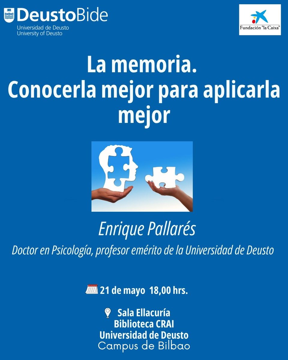 DeustoBide's tweet photo. Conferencia fin de curso 2025/26, organizada por @DeustoBide  @deustoCCSSyHH @deusto, a cargo del Prof.  @EnriqPallares Colabora @FundlaCaixaCAT 
📌 Entrada libre 📌  hasta completar aforo. 
¡Os esperamos! https://t.co/8EhI40IlsJ