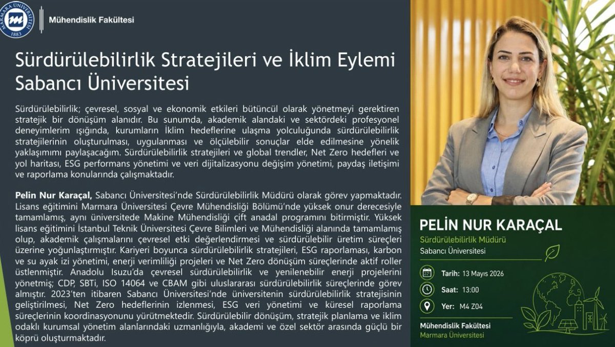 CevreMarmara's tweet photo. Seminerimize tüm hocalarımız ve öğrencilerimiz davetlidir. https://t.co/w6z2TSIWxF