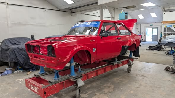 Celettegroup's tweet photo. Another Ford Escort MK2 rally car in the shop for panel repairs and a full freshen-up, all set up on a Celette bench for precise alignment and restoration.
.
Original photos and all the work done by : @ CME Conwy Motorsport Engineering at Conwy, United Kingdom https://t.co/8cYImJ6JOU