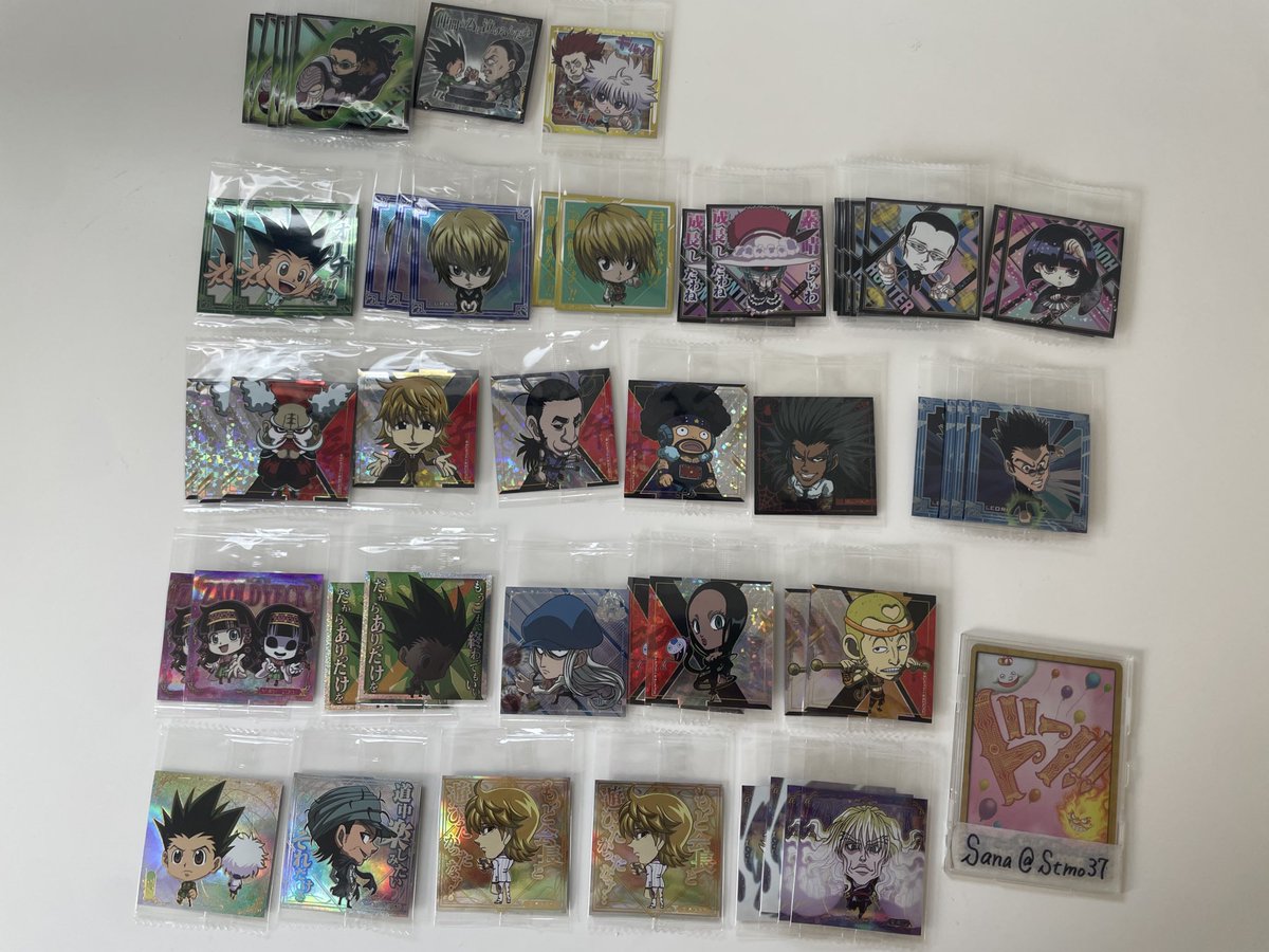 Stmo37's tweet photo. ハンターハンター　HUNTER×HUNTER シール　ウエハース　ウエハースシール　にふぉるめーしょん　交換

求→1枚目👑各1
譲→2.3枚目

郵送でのお取引を希望しております。

お気軽にお声掛けください。
宜しくお願い致します🙇‍♀️ https://t.co/QonUHjhzvz