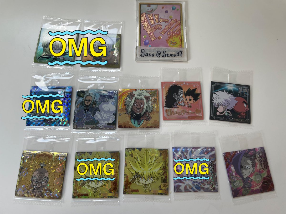 Stmo37's tweet photo. ハンターハンター　HUNTER×HUNTER シール　ウエハース　ウエハースシール　にふぉるめーしょん　交換

求→1枚目👑各1
譲→2.3枚目

郵送でのお取引を希望しております。

お気軽にお声掛けください。
宜しくお願い致します🙇‍♀️ https://t.co/QonUHjhzvz