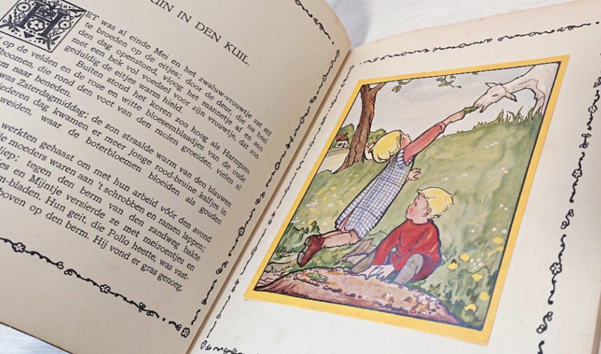 【超希少】　Rie Cramer リトグラフ印刷　絵本　ボタニカル柄　インテリア 1920年代 オランダ絵本 