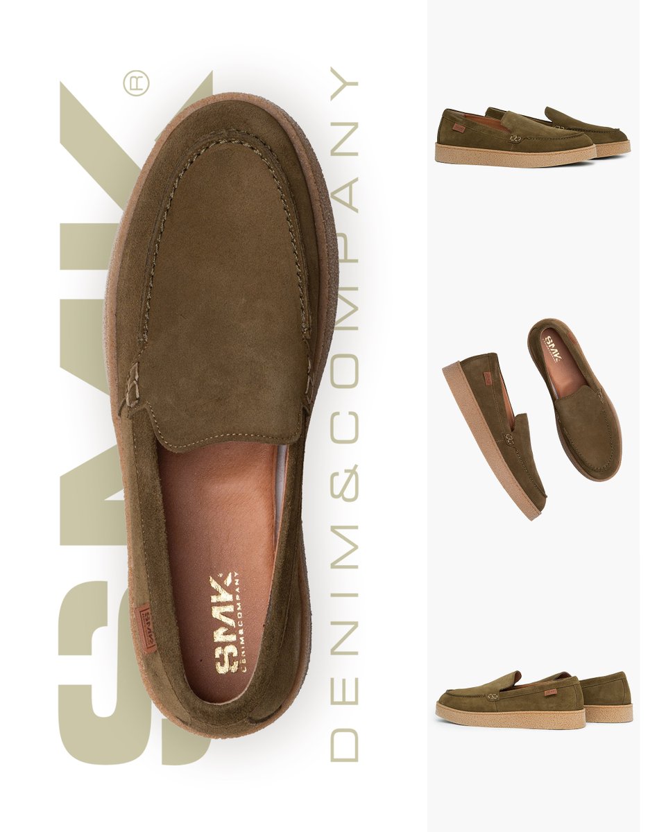 smkdenim's tweet photo. O equilíbrio perfeito entre o clássico e o descontraído.

Estes novos mocassins da SMK Denim&amp;Co. em camurça verde tropa são a escolha ideal para quem não abdica do conforto no dia a dia, sem perder o estilo. Desde os teus jeans favoritos até uns chinos mais arranjados. https://t.co/mqfF1DJrmc