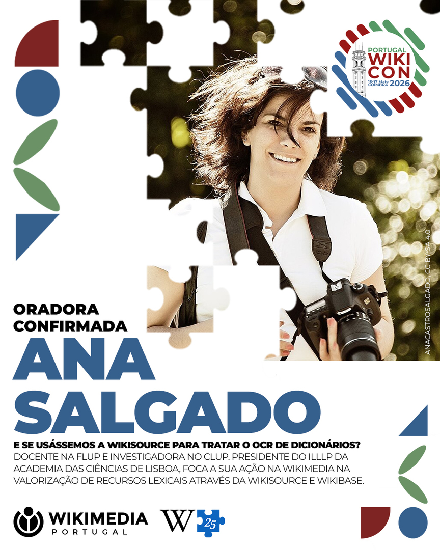 wikimediapt's tweet photo. A Wikisource e o Wikibase são aliados preciosos na curadoria de dados lexicais.
Ana Salgado, investigadora da Univ. do Porto, traz à WikiCon a articulação entre o património dicionarístico e a edição colaborativa.
Acompanha o evento aqui: https://t.co/fxWe4xdUjP
#WikiCon https://t.co/fBcVST0VGs