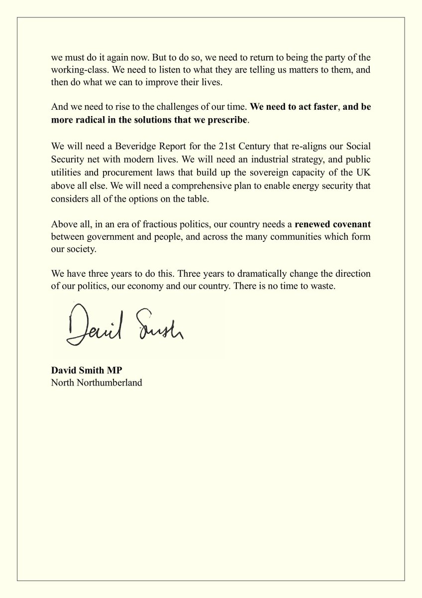 🚨 BREAKING: Labour MP David Smith has called for Keir Starmer to resign following his speech
