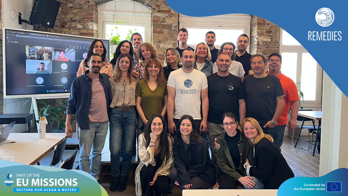 remedies_EU's tweet photo. From 4 to 6 May, all #REMEDIES_EU partners gathered in Athens for our 8th semiannual General Assembly to share updates on our respective work packages towards restoring our oceans and waters. 

#MissionOcean #RemediesForOcean #HorizonEurope #PlasticPollution #MarineLitter https://t.co/dSDiq7lat0