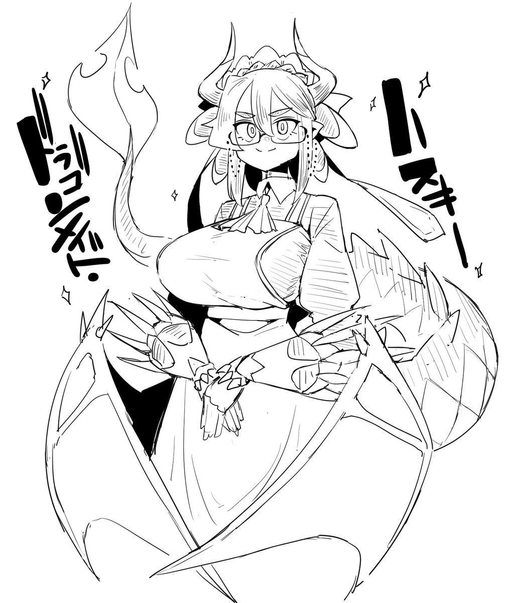 rkgk、メイドの日だったらしいので気軽にハスキーさん描けるかなチャレンジ 