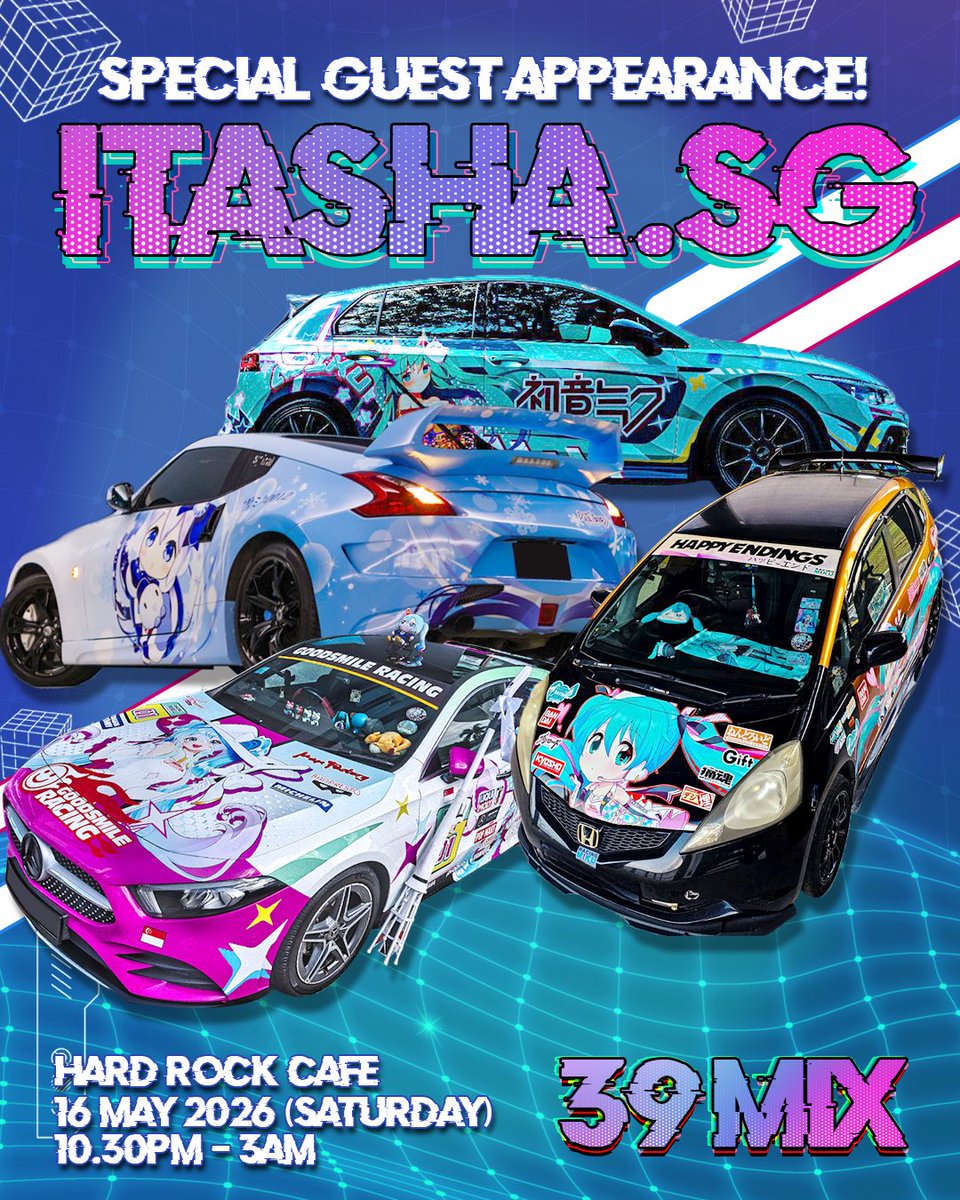 GoldenMixSG's tweet photo. https://t.co/Jy3iTHJsq9
Pull up in the Miku drip for photos with the Miku car!

#cosplay #singapore #anime #clubbing #animeparty https://t.co/aFY8l1wCP7