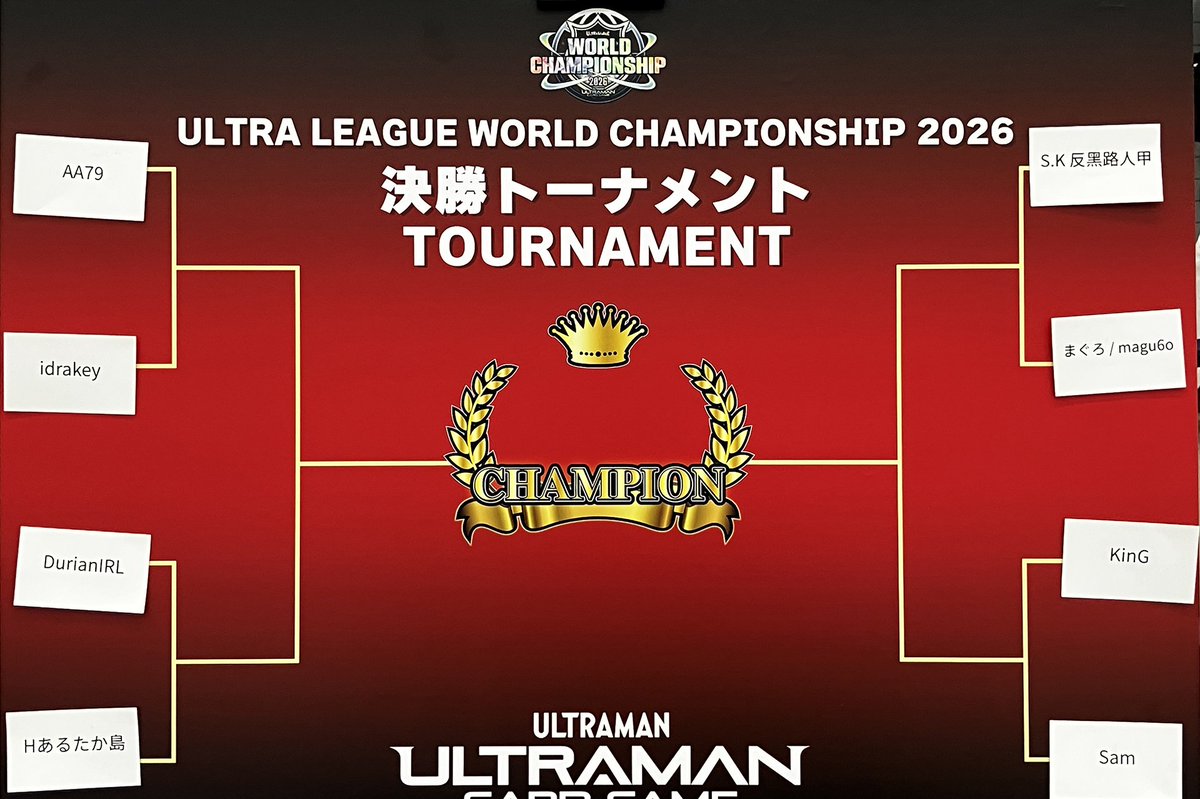 ultramancg_us's tweet photo. A huge thank you to all the US and Canadian Ultra Leaguers for competing at the WCS!

Congratulations to DurianIRL for ranking in the TOP 8 in the world. This is EPIC!

We also want to express our gratitude to all the judges, staff, and guests who flew over to Japan to join this event.

In North America, we are planning more exciting events, such as the Rise Cup at Kaiju Brooklyn in May and the US Open Team Match in June. We look forward to seeing you there!