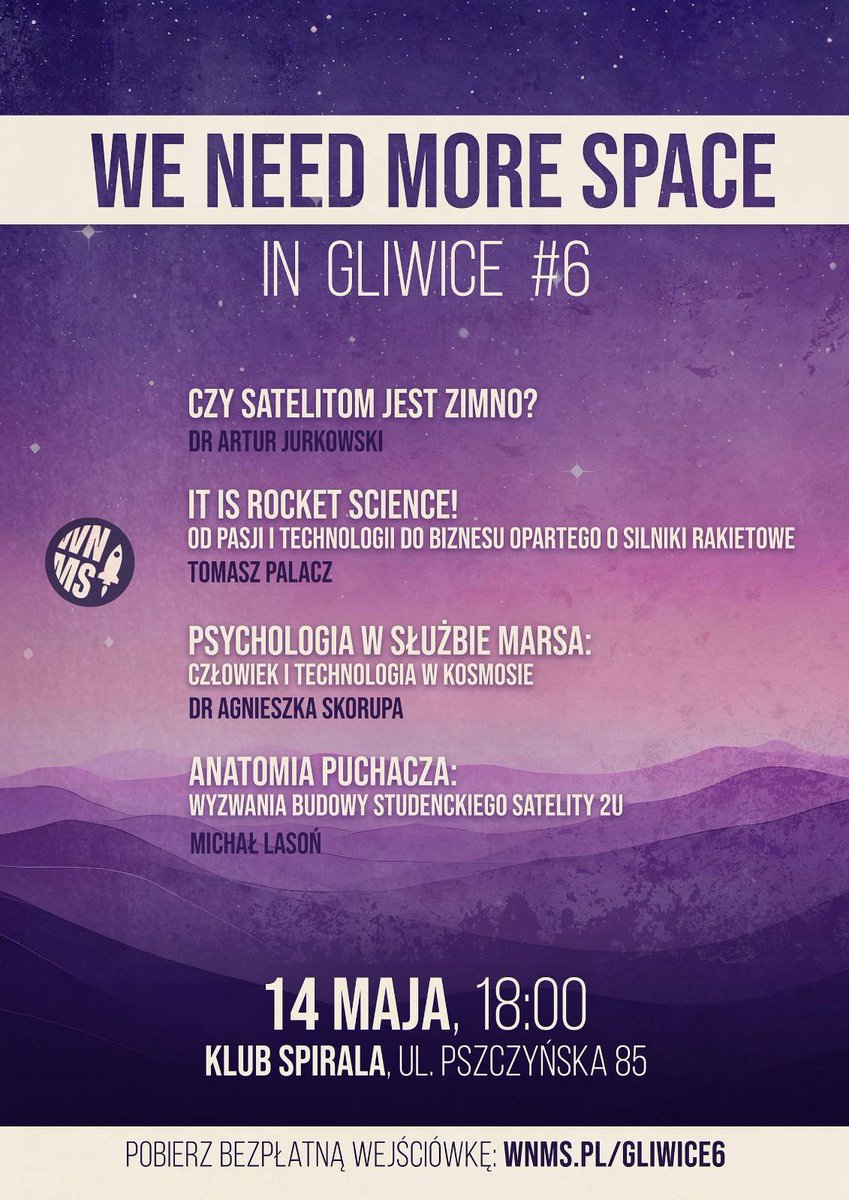 radekspace's tweet photo. Fanów kosmosu ze Śląska i okolic zapraszam w czwartek na WNMS in Gliwice! Wstęp za free, wystarczy pobrać wejściówkę, liczba miejsc ograniczona #kosmos #astronomia #inżynieria #wydarzenie https://t.co/oMBH0S9TlH