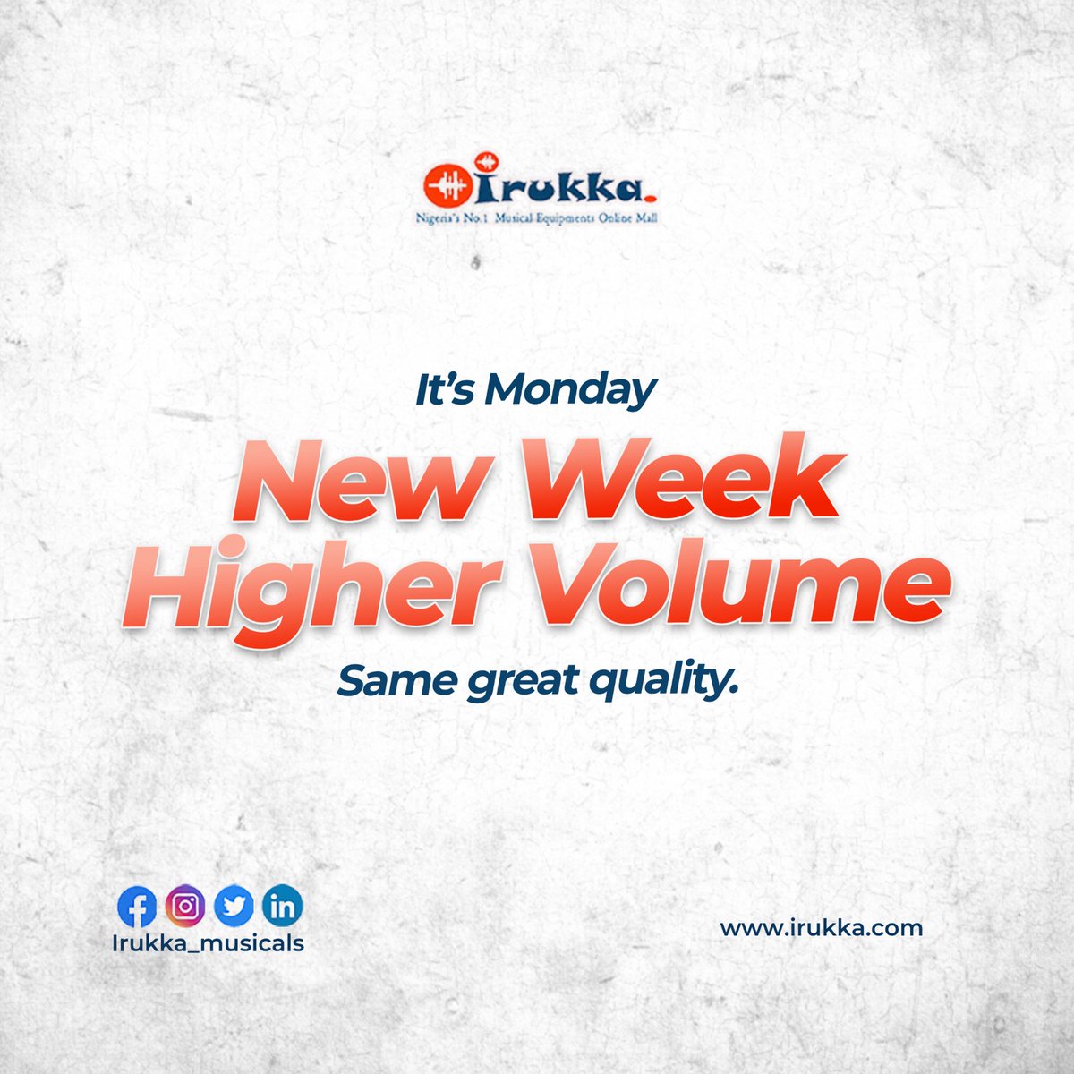 irukka_musicals's tweet photo. New week. Higher volume. ๐๐ฅ
Itโs Monday โ raise the standard, amplify your hustle, and chase your goals louder than ever. Same great quality. Bigger dreams. Never settle for less.
#IrukkaOnline #MondayMotivation #NeverSettleForLess #NewWeek https://t.co/kcI7iR3im8