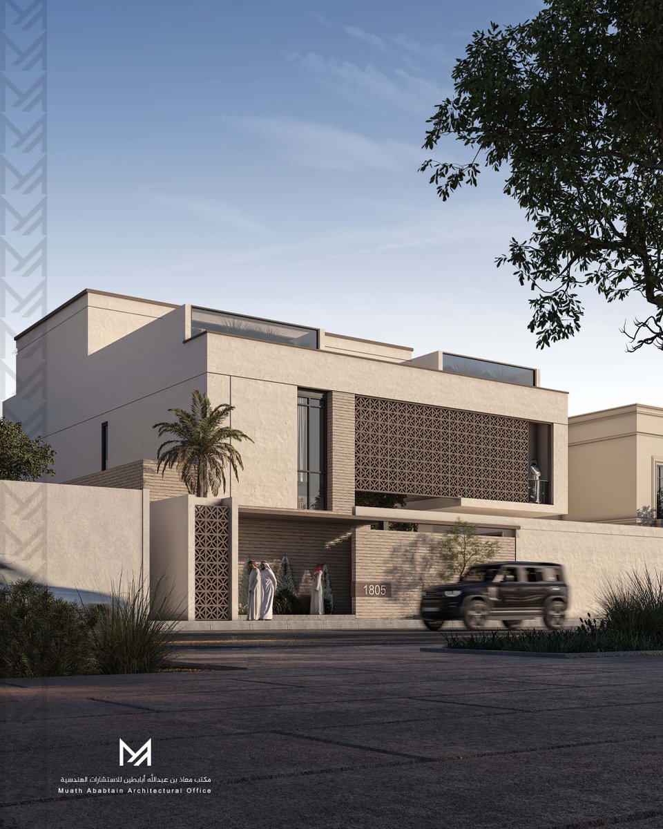 MAarchitectural's tweet photo. من مشاريعنا السكنية:

ڤيلا – مساحة 520 م.

حي #أجيال مدينة الظهران.

جاء تصميم المشروع امتثالًا لموجهات #العمارة_السعودية، وتحديدًا #عمارة_الساحل_الشرقي.

تجسيد لهوية الساحل الشرقي بأسلوب معاصر، عبر كتل حديثة ومشربية مستوحاة من البيذانة تعزز الخصوصية وتخفف أشعة الشمس على الحديقة. https://t.co/eJcJW97fGN