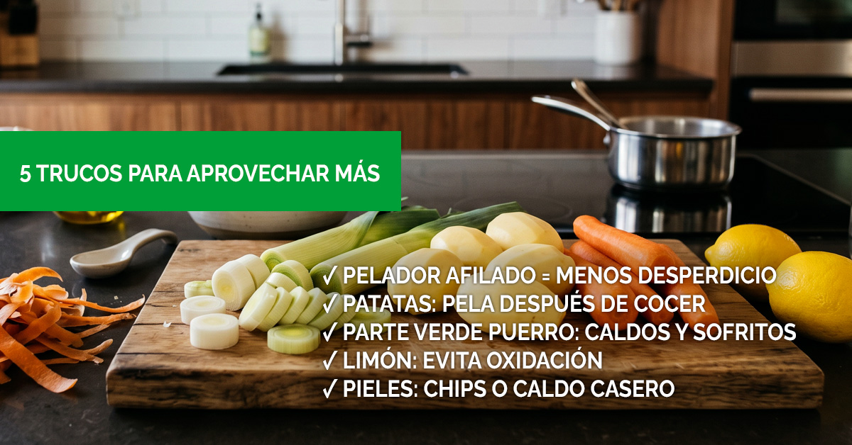 hijolusa's tweet photo. 💡 Tip: Pelar verduras sin desperdiciar
✓ Pelador afilado = menos desperdicio
✓ Patatas: pela después de cocer
✓ Puerros: aprovecha la parte verde
✓ Limón: evita oxidación
✓ Guarda las pieles para chips o caldo
Pequeños gestos, gran impacto 🌱
#SomosHijolusa #TipsDeCocina https://t.co/AaUFyDhEkY