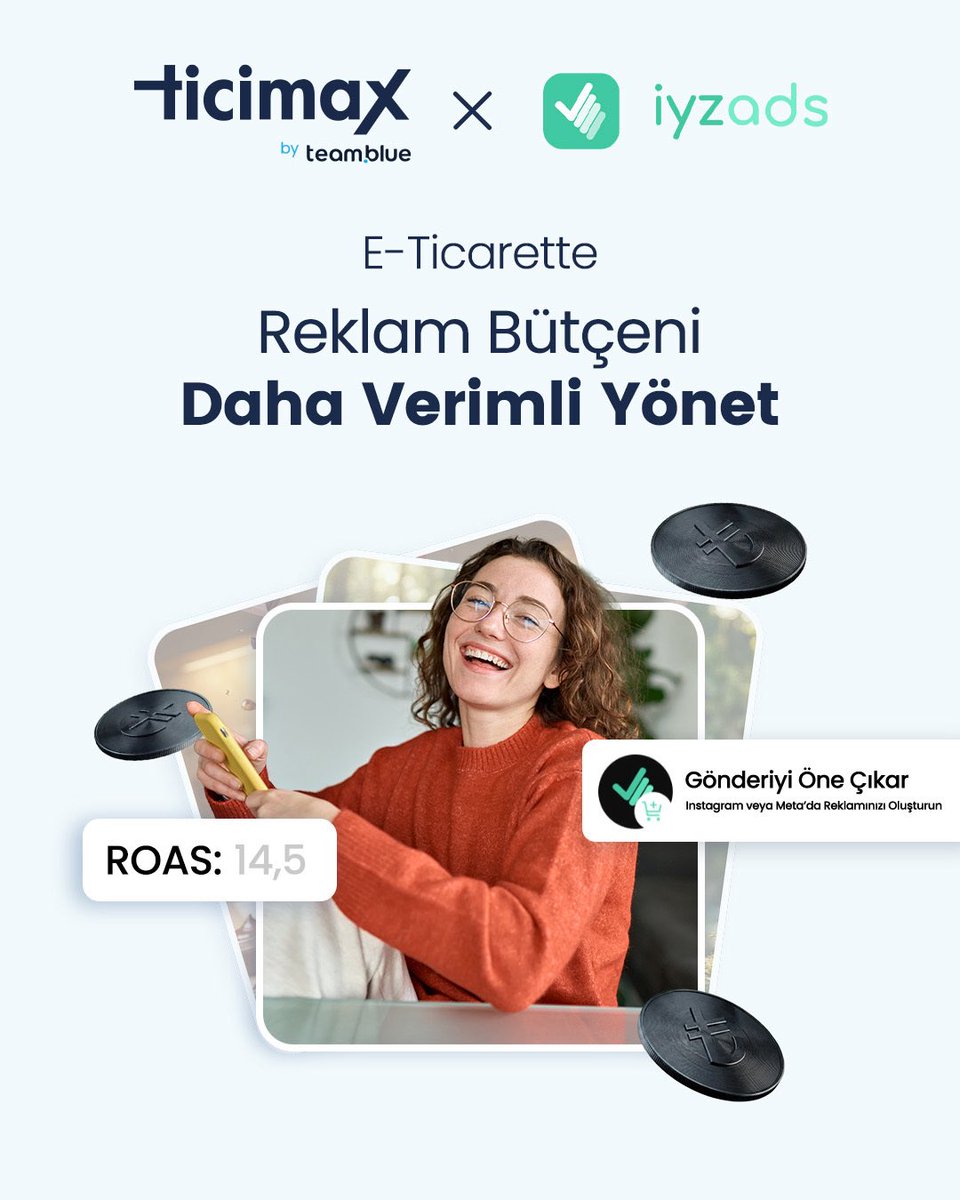 ticimax's tweet photo. Dijital reklam bütçenizi yönetmek zor olmak zorunda değil.​

Ticimax & @iyzadscom ile yapay zeka destekli reklam optimizasyonu sayesinde bütçenizi en verimli şekilde kullanabilir, her harcamadan maksimum sonuç elde edebilirsiniz.​

Reklamlarınızı doğru kitleye ulaştırın, performansınızı artırın ve e-ticarette Max kazancı yakalayın. 🚀​

👉 Detaylı bilgi için bizimle iletişime geçin.​

https://t.co/f0ZdQfe8Gw

#Ticimax #Eticaret