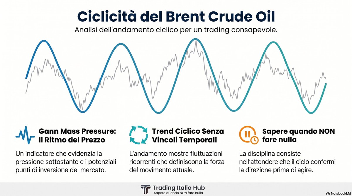 mister_mallo's tweet photo. 📊 Analisi della pressione ciclica di Gann applicata al Brent Crude Oil (OILBR). Il grafico identifica diverse finestre temporali chiave per potenziali inversioni o accelerazioni del trend: 🗓️ 9 Giugno 🗓️ 3 Agosto 🗓️ 21 Agosto 🗓️ 28 Settembre 🗓️ 10 Ottobre 🗓️ 14 Novembre.
Come insegna Trading Italia Hub, il vero segreto è "sapere quando NON fare nulla".
#Brent #CrudeOil #Gann #Trading #TradingItaliaHub #Commodities