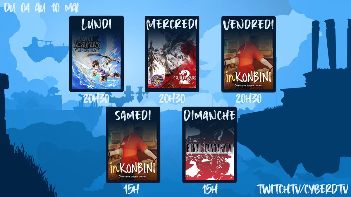 CyberDtv's tweet photo. Cette semaine je vous propose de terminer #kidicarus et d'enchaîner avec #inkonbini un petit jeu chill avant de se lancer dans la grande aventure de #finalfantasy6

https://t.co/yqYGATRtF1 https://t.co/5MPEPk2JrF