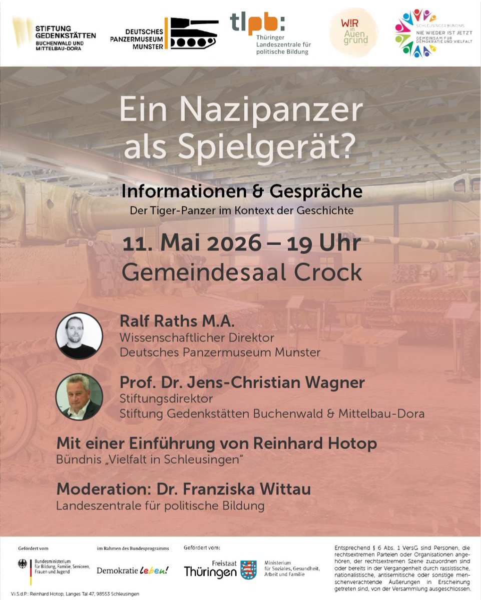 JensChristianW1's tweet photo. Der Südthüringer Neonazi Tommy #Frenck möchte auf seinem Grundstück einen Tiger-Panzer aus der NS-Zeit als Kinderspielgerät aufstellen. Darüber und über den #Geschichtsrevisionismus der extremen Rechten diskutiere ich heute u.a. mit R. Rath vom Dt. #Panzermuseum in #Crock (HBN). https://t.co/2IEarTB53e