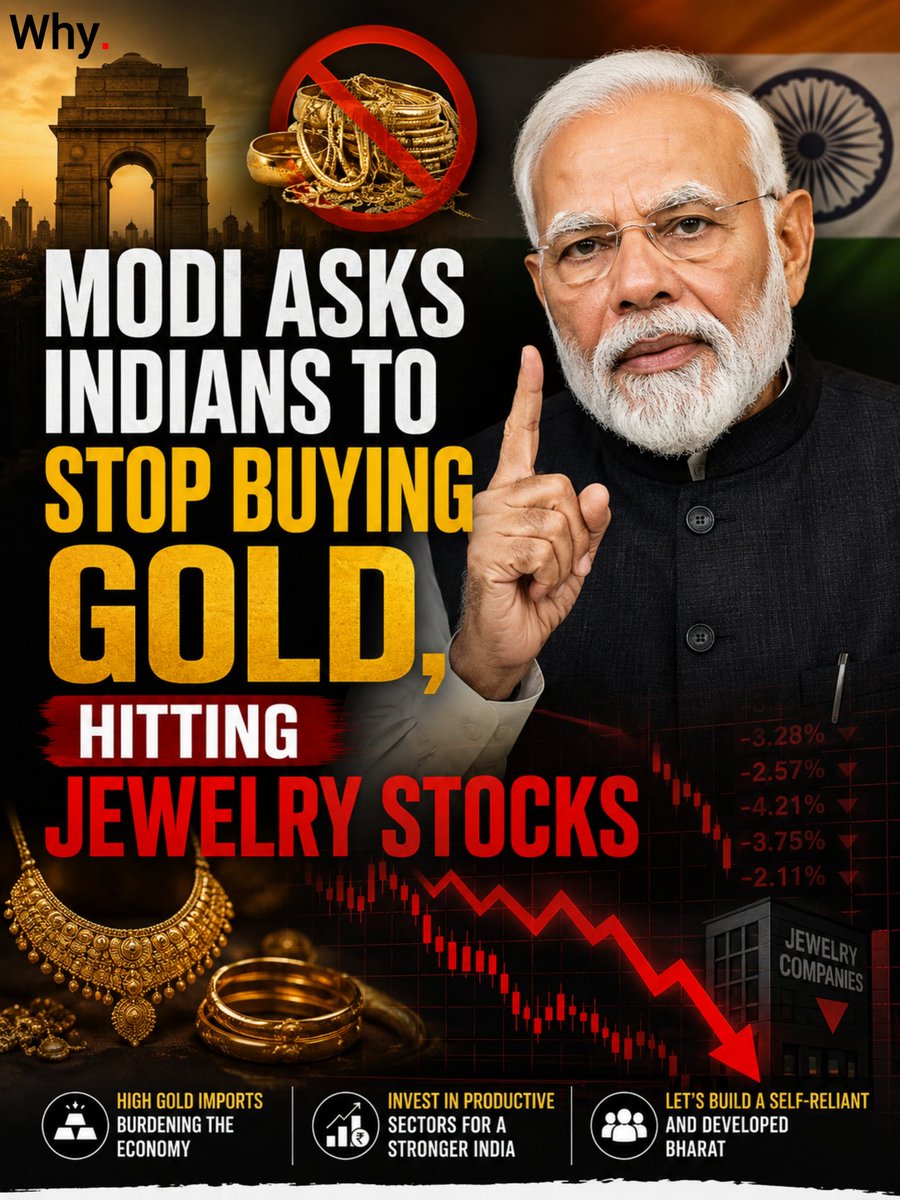 WhyAnybody_'s tweet photo. #Modi asks #indians to #stop buying #gold hitting #jewellery stocks https://t.co/b1hWPyZpjC