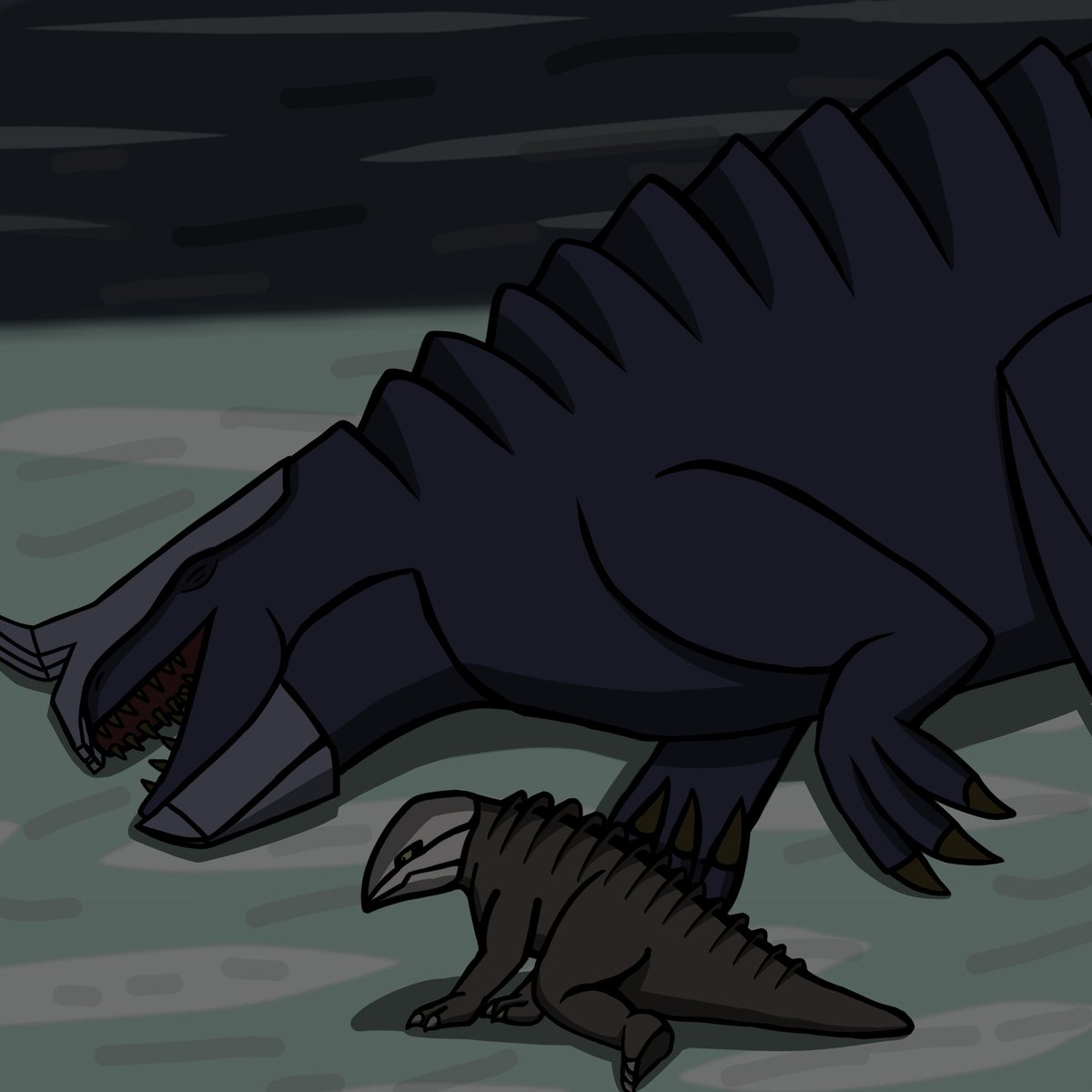 Baryonyxfan's tweet photo. Art I made for #goromos and their baby kaiju which resembles #gabora https://t.co/3LTK0VUt2L