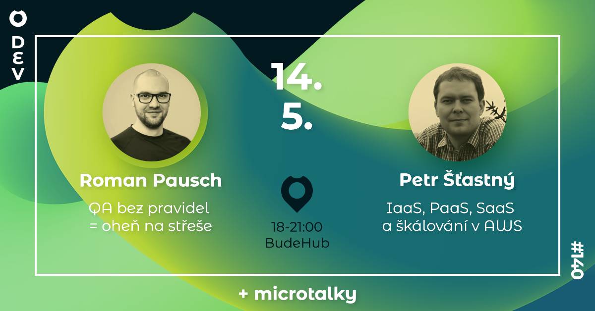 ctvrtkon's tweet photo. Už tento čtvrtek 14.5. bude další #DEV #Čtvrtkon #140. Po delší době zase dvě přednášky i micro talky. QA bez pravidel, release chaos a testy mimo kontrolu. K tomu škálování aplikací od vlastního hardware po AWS. Registrace viz událost na webu: https://t.co/6ITkF5jC5G https://t.co/2d3sodHxgC