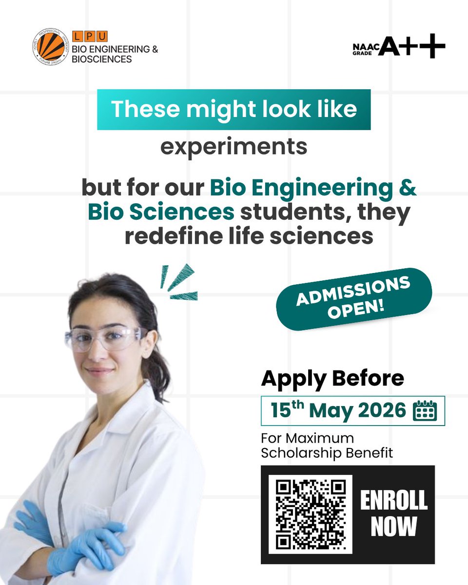 LPU School of Bio Engineering and Biosciences tweet media