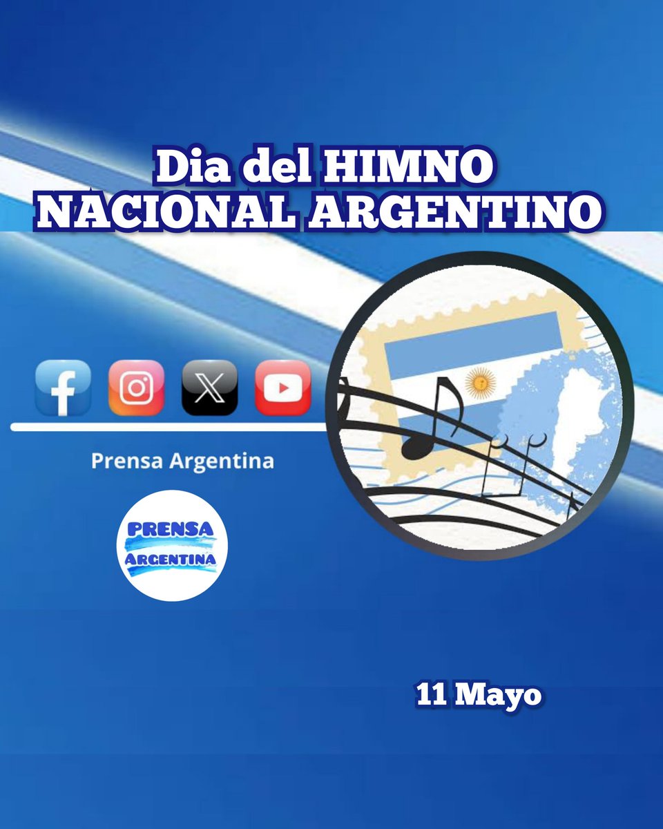 prensaargentin's tweet photo. 🔵DIA DEL HIMNO NACIONAL ARGENTINO
Se celebra la fecha de 1813 en que la Asamblea General Constituyente sancionó como "himno" la marcha patriótica escrita por Vicente López y Planes con música de Blas Parera. La obra representa la identidad, libertad y unión nacional. 
#Himno https://t.co/N3CdE30h5S