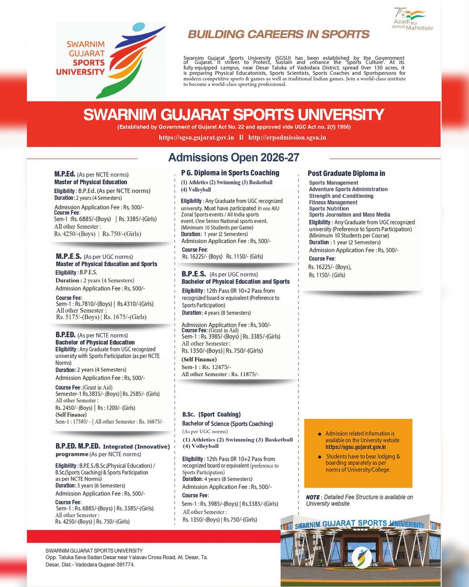Swarnim Gujarat Sports University tweet media
