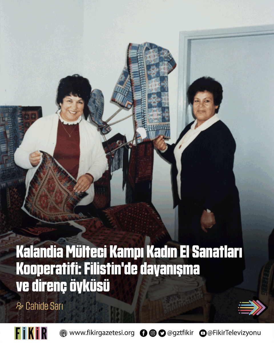 gztfikir's tweet photo. 🪡 Kalandia Kadın El Sanatları Kooperatifi, Filistinli kadınların emek, hafıza ve dayanışma üzerinden kurduğu özgürleşme hattını anlatıyor.

🖊️ Cahide Sarı yazdı

💬 Tatreez, yerinden edilmenin karşısında kültürel hafızayı ve ortak yaşamı koruyan bir dil.

https://t.co/pyYt1fpP75 https://t.co/xEdY8CeK59