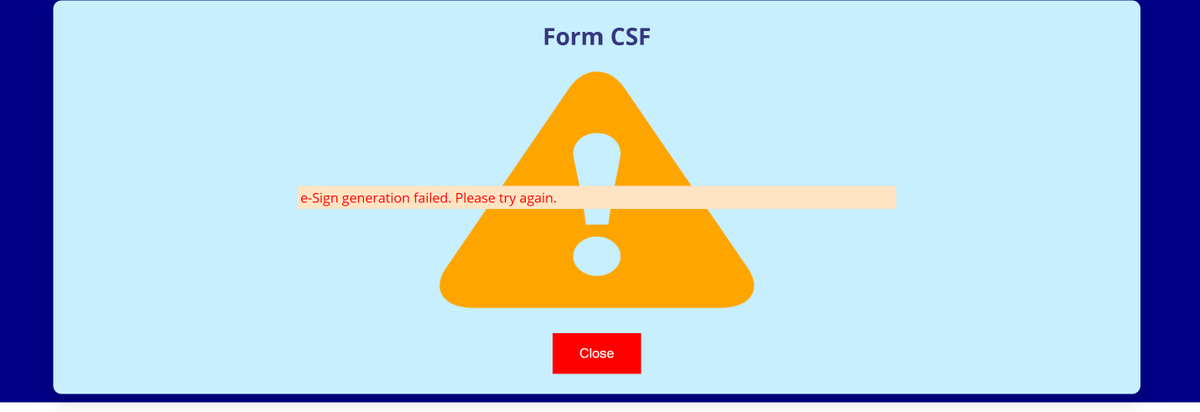Kynafintax's tweet photo. Facing continuous issue in UTIITSL PAN Correction application.

Application Coupon No: Q024446266
After Aadhaar OTP verification, portal shows:
“e-Sign generation failed. Please try again.”

Tried multiple browsers/devices/networks for last 2 days but issue persists. Kindly assist urgently.
@UTIPANServices  @IncomeTaxIndia
