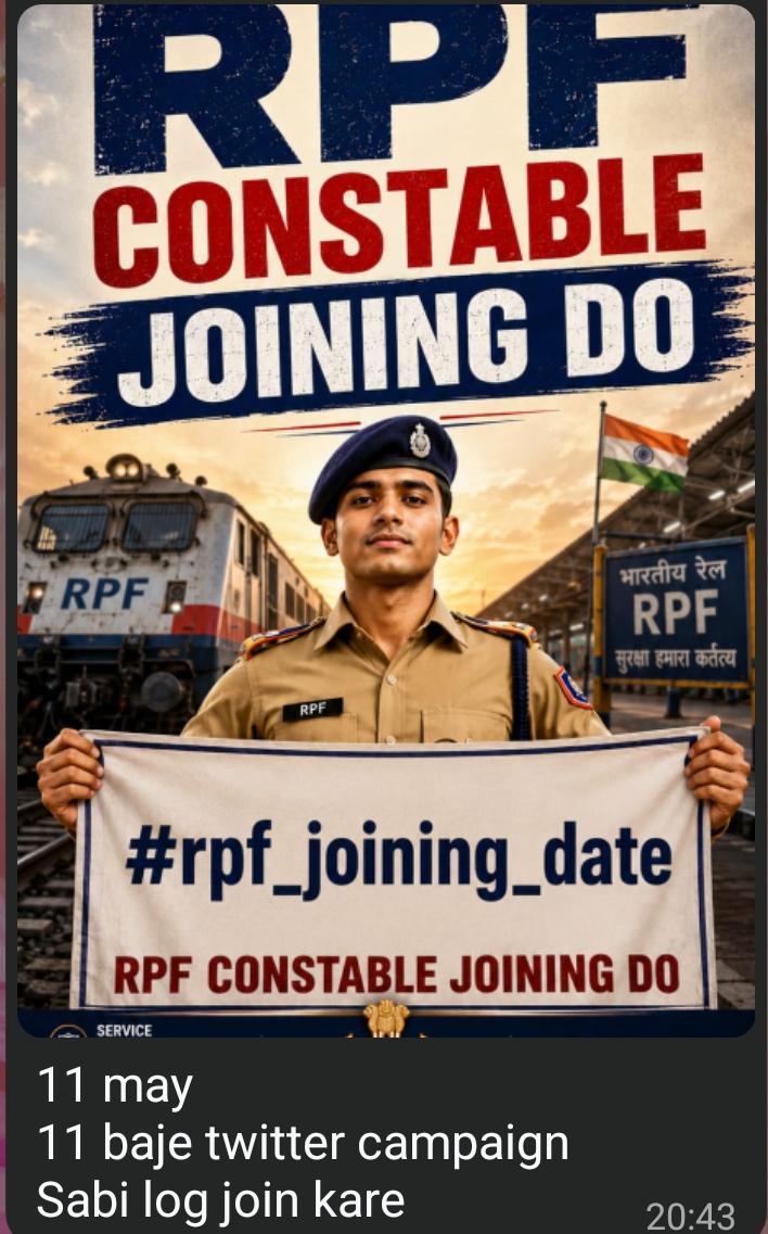 Hemrajg48127060's tweet photo. #Rpf_Constable_joining_do @RailMinIndia @PMOIndia @RPF_INDIA https://t.co/qDunc8Llfh
