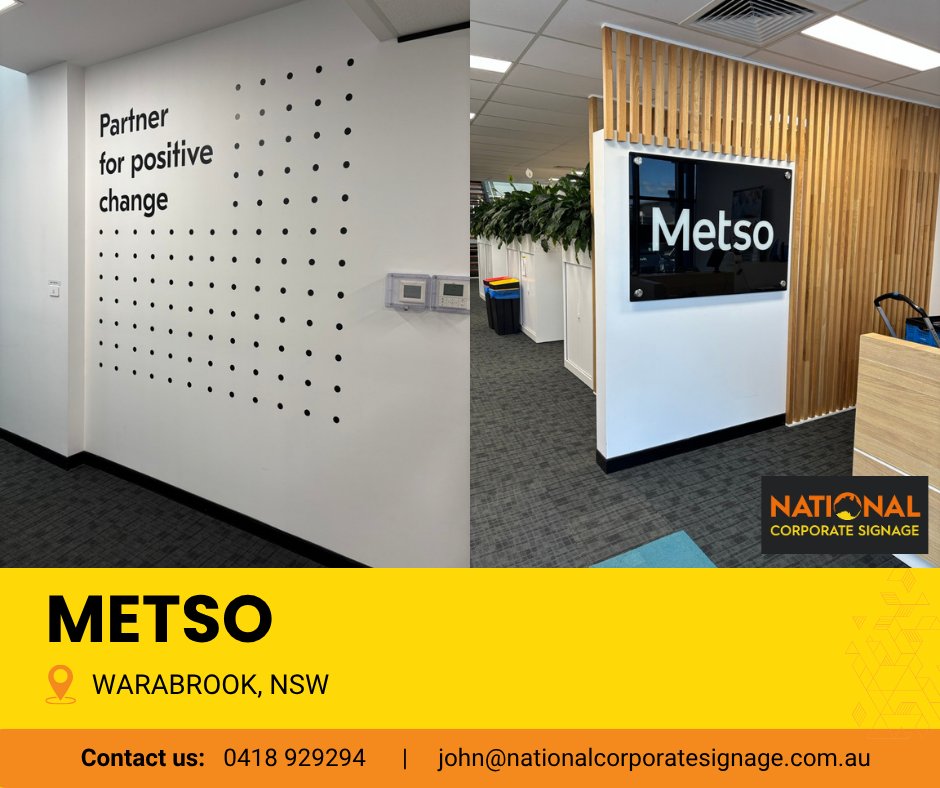 NcsSignage's tweet photo. A fresh new look for Metso in Warabrook, NSW ✔️ 

Rebranding the former MRA Automation site with clean, professional signage to reflect Metso’s updated brand presence.

https://t.co/fT6Vt3yhin
📞 0418 929294 - John Campbell
✉️ john@nationalcorporatesignage.com.au https://t.co/VLPIaTkRQA