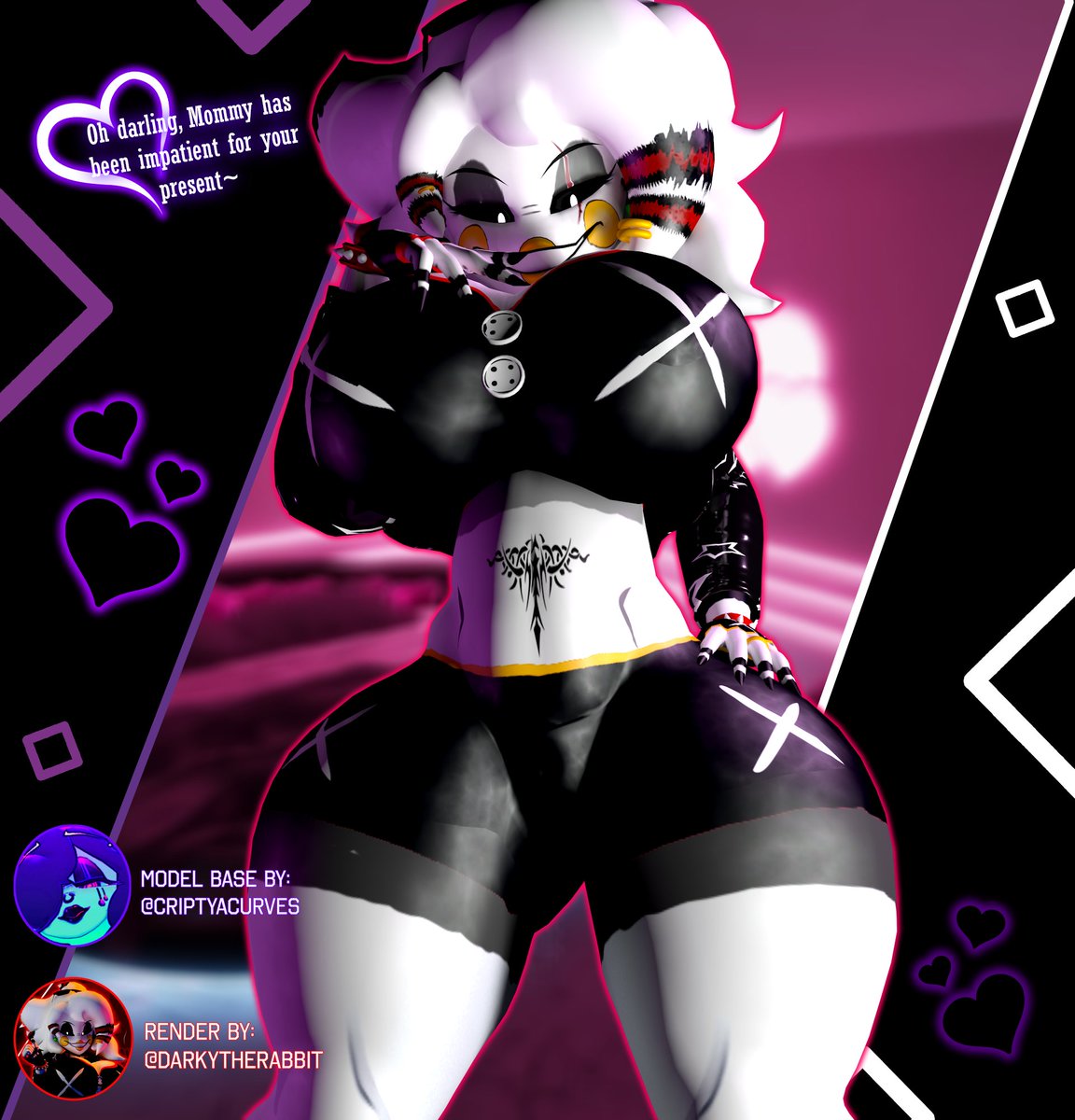 DarkyTheRabbit's tweet photo. 『💖Happy Mother's Day's💖』

Won't you give mommy her gift🎁?~

グ─Credits ─グ  ︀︀ 
➤୨♡୧ Model Base By @CryptiaCurves💜
➤୨♡୧ Render By @DarkyTheRabbit 🖤

❤️,🔁&amp;💬!Support me to continue!
#FNC #FniaMarie #NSFW #FNIAnsfw #NSFW #Fazclaires #Marie #HappyMothersDay #May10th https://t.co/QIDS4WPCHc