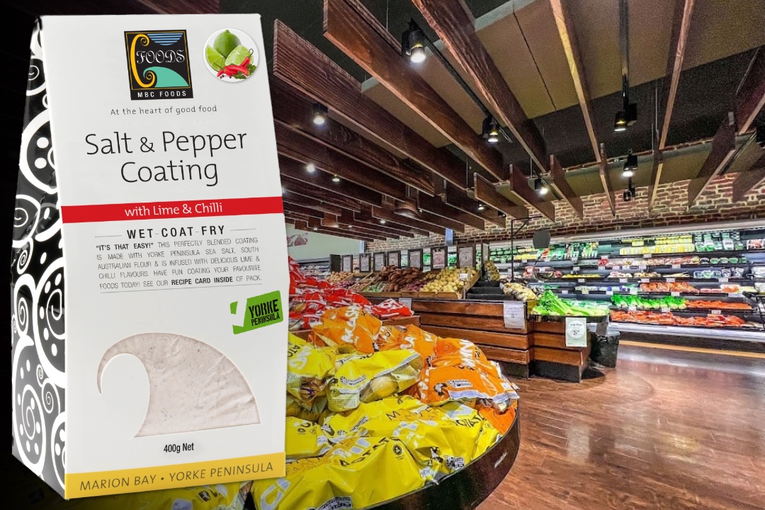 MBCFoods's tweet photo. Copper Coast locals 👋 Our Salt &amp; Pepper Coatings are stocked at Wallaroo Drakes Foodland! 🛒

Four flavours — Original, Lemon &amp; Garlic, Chilli &amp; Lime &amp; Gluten Free.

WET. COAT. FRY. ENJOY! 🍤 

Can’t get there? Order online → https://t.co/7T8g1cznkx #YorkePeninsula #ShopLocal https://t.co/LCk2D7tgZ2