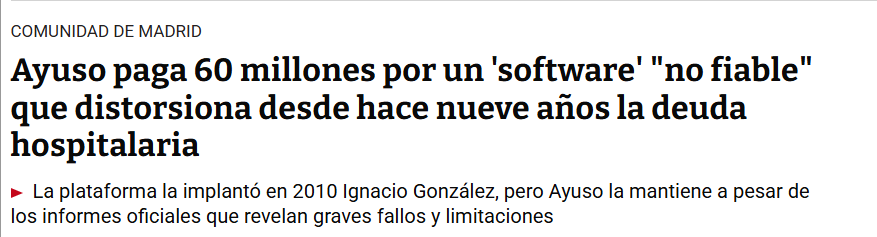 Te cuento lo que dice sobre Nexus el Informe de la Intervención General (al que también he tenido acceso) al que se refiere esta pieza de <a href="/_infoLibre/">infoLibre</a> 

Nexus es 'la herramienta informática
soporte de los procedimientos de gestión económica de la Comunidad de Madrid'
