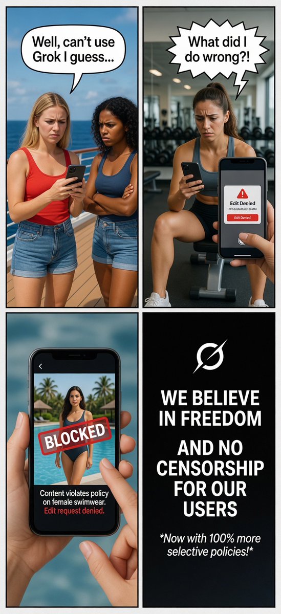 Brandon40163292's tweet photo. Allow women to use Grok imagine. - Sign the Petition! https://t.co/VuXciBSmt5 via @Change
Demand FREEDOM & EQUALITY!
#Freedom #Equality #Grok #Trending #GrokImagine #Petition #Womantoo #Photoedit https://t.co/T3OqGsdnN5