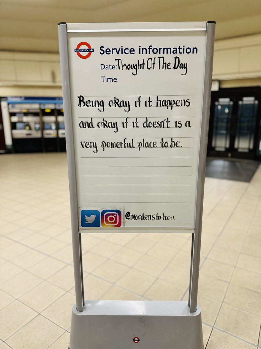 MordenStation's tweet photo. Monday 11th May 2026 Thought Of The Day From Morden Underground Station https://t.co/v7WoYSrWHx