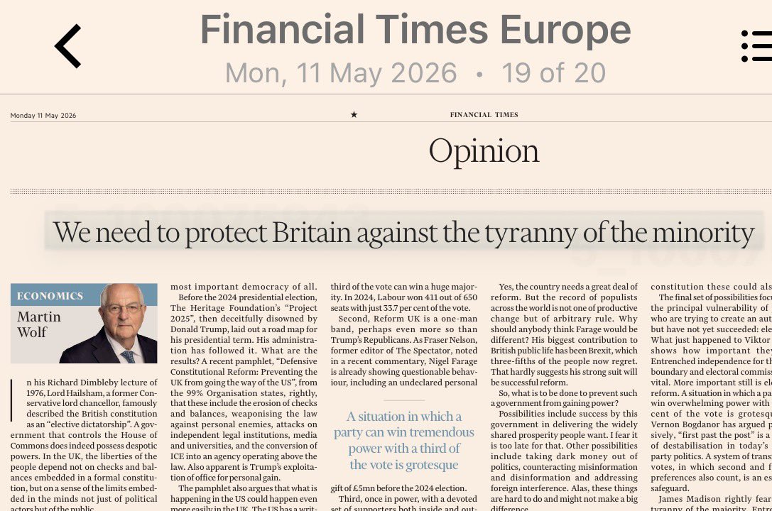 Finché vinceva le elezioni uno dei due decotti partiti storici, il sistema elettorale britannico non era un problema. 
Ora improvvisamente è un’emergenza nazionale.
(Non l’hanno presa bene).