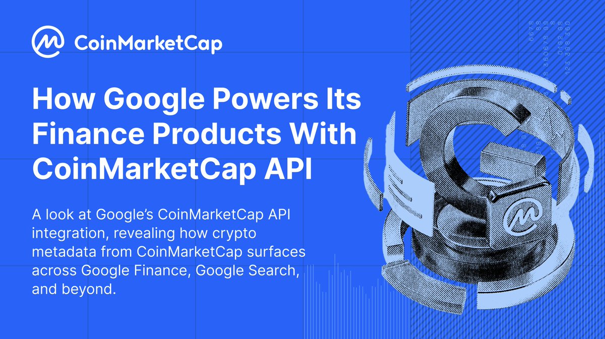 CoinMarketCap's tweet photo. The API powering crypto data on Google Search.
See how Google uses CoinMarketCap API metadata across Google Finance, Google Search, and other surfaces to power clearer crypto asset information.
Learn more 👉 https://t.co/ecauyl2x2y
#BuildwithCMC https://t.co/7uEapXIxDo
