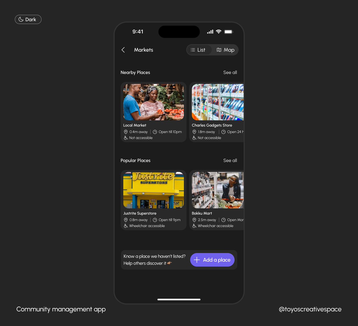 Dark mode designs hit different 🖤
Colors ✅
Contrast ✅
Hierarchy ✅

need a product strategist + designer for your ideas? 
I’m just one text away✨