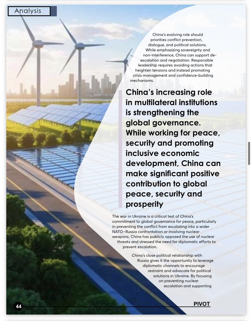 Pivot_ISSI's tweet photo. Natalie A. Treloar examines China’s expanding engagement in multilateral institutions and its implications for global governance, cooperation, and stability, highlighting evolving responsibilities in promoting peace and shared prosperity. https://t.co/3TOs8uCU3c