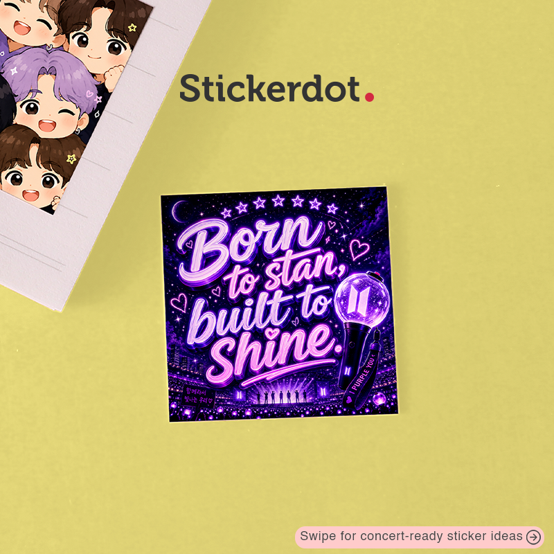 StickerDot's tweet photo. Stan life is expensive already, at least make it cute 💜😂

Personalise your #concertfreebies, phone cases, journals, and other stan essentials with #customstickers.

Swipe for concert-ready #stickerideas 😉

Print with us now! 👉 https://t.co/MYzdH5zAt5

#btsworldtour #btsarmy https://t.co/5osRYAtTE8