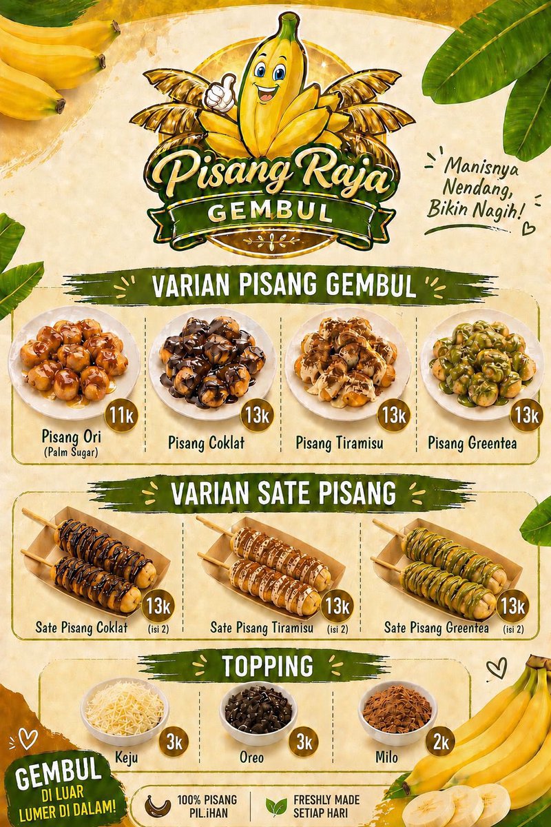 [PP] 🚨 WARGA UNNES WAJIB COBA 🚨 🍌 Raja Pisang Gembul topping melimpah ...