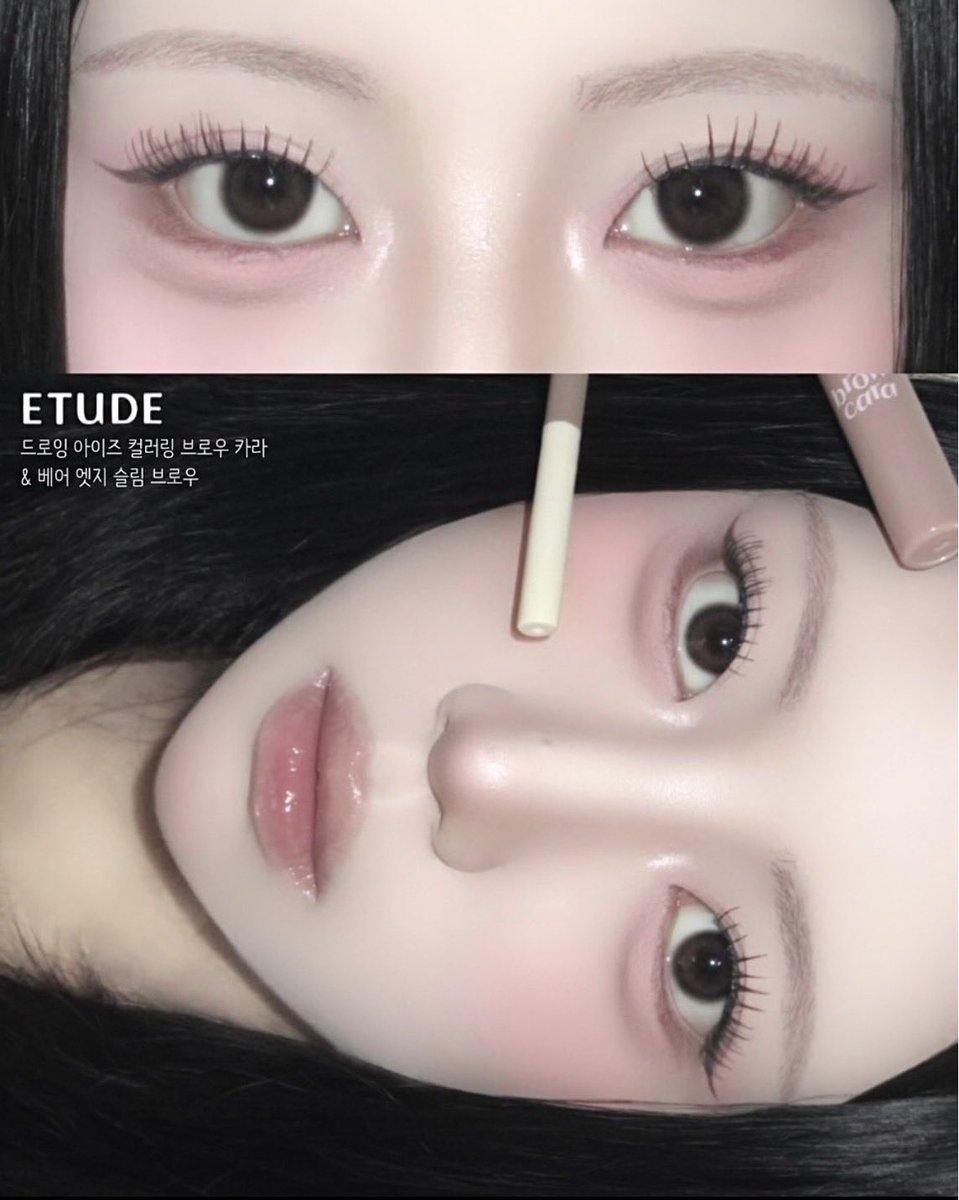 rily__xx99's tweet photo. 垢抜け眉を作るならETUDEがおすすめ。絶妙な低彩度カラーでふんわり感が出しやすい！！ https://t.co/9e72v16TMG
