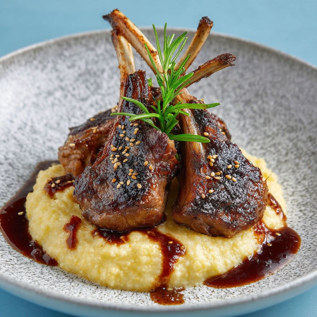 SwenkiesTable's tweet photo. Grilled Lamb Chops on Rosemary Polenta with Plum-Sake &amp; Soy Lamb Sauce

#MothesDay https://t.co/5KM1Z3sZ6v