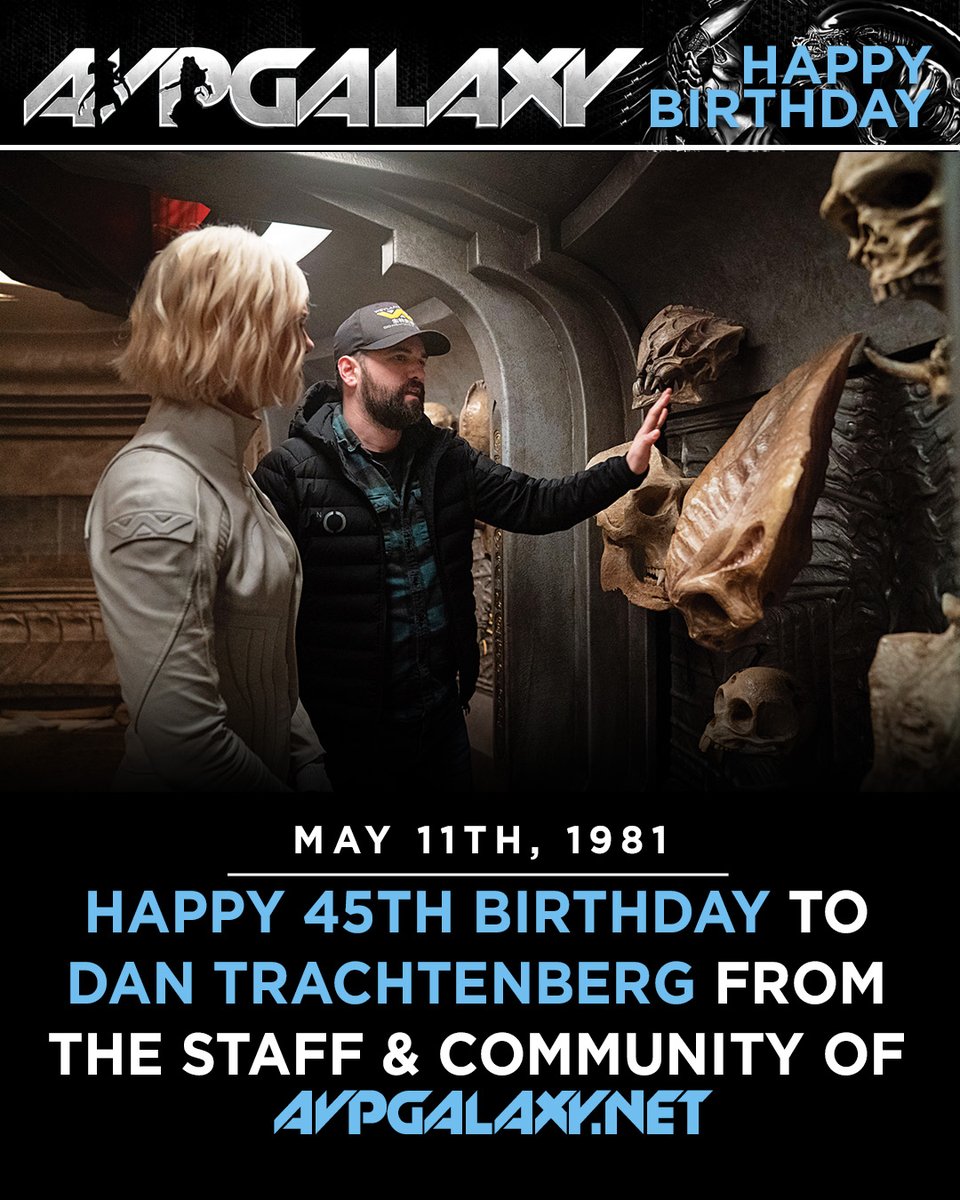 avpgalaxy's tweet photo. The staff and community of Alien vs. Predator Galaxy would like to wish Dan Trachtenberg (aka @DannyTRS), the man who revitalized the Predator franchise, a happy 45th birthday! #HappyBirthday #HappyBurstday #DanTrachtenberg #PreyMovie #PredatorBadlands #PredatorKillerOfKillers https://t.co/IMZryDNeQo